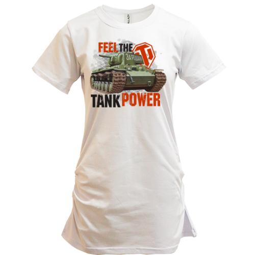 Подовжена футболка WOT - Feel the tank power
