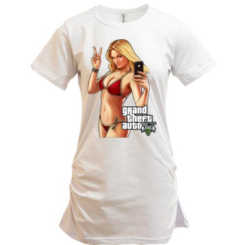 Подовжена футболка Grand Theft Auto Girl