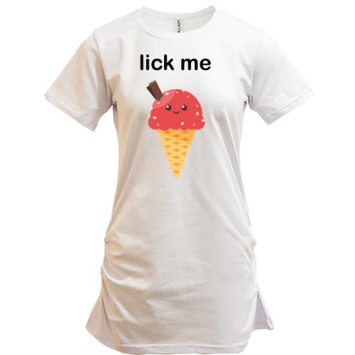 Подовжена футболка Lick me