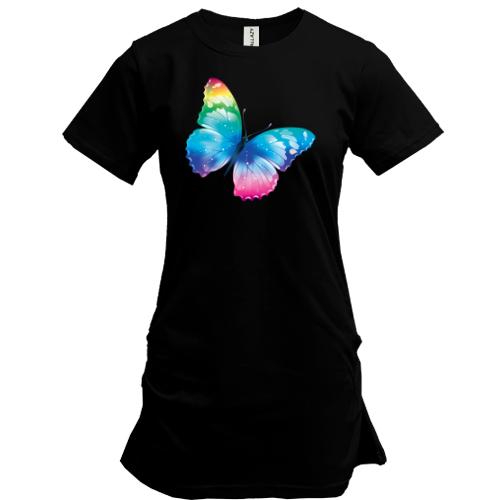 Подовжена футболка з яскравим метеликом (2)