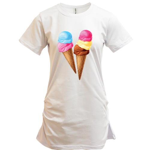 Подовжена футболка Sweet Ice Cream