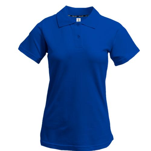 Жіноча синя футболка-поло 