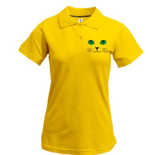 Жіноча футболка-поло з котячими очима