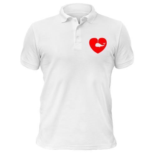 Чоловіча футболка-поло Кіт-серце