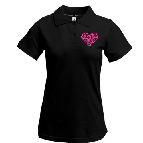 Жіноча футболка-поло з красивим сердечком