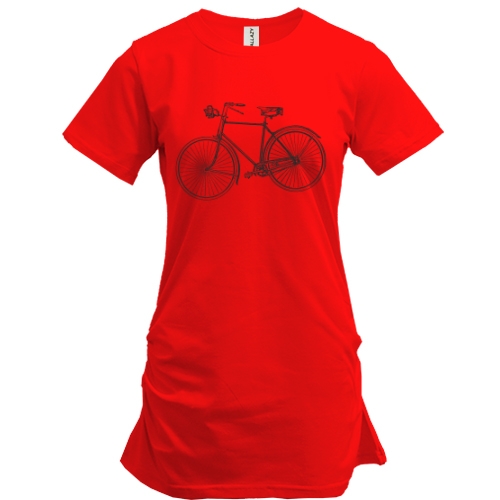 Подовжена футболка з контурним велосипедом