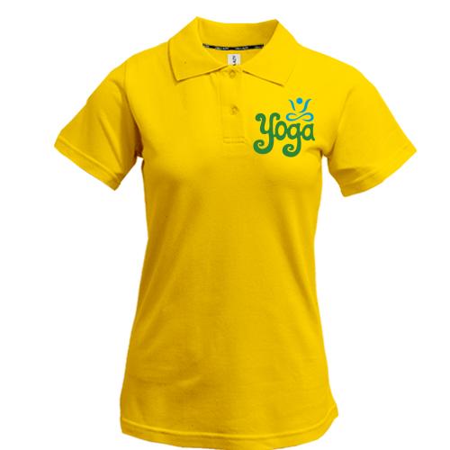 Жіноча футболка-поло з написом Yoga