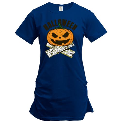 Подовжена футболка з гарбузом Halloween
