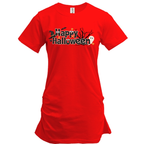 Подовжена футболка з написом Happy Halloween (2)