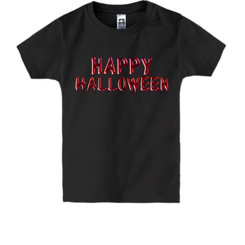 Детская футболка с кровавой надписью Happy Halloween