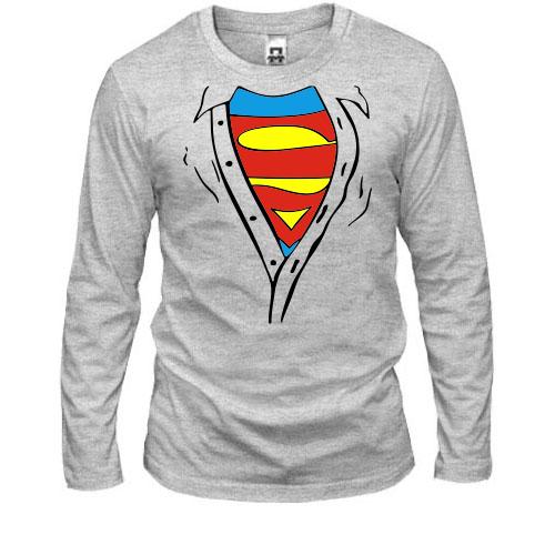 Лонгслив с расстегнутой рубашкой Superman