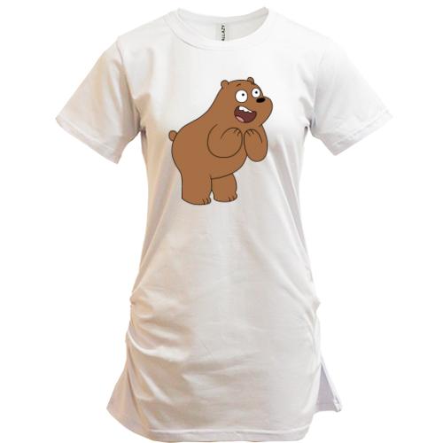 Подовжена футболка We bare bears Гризли