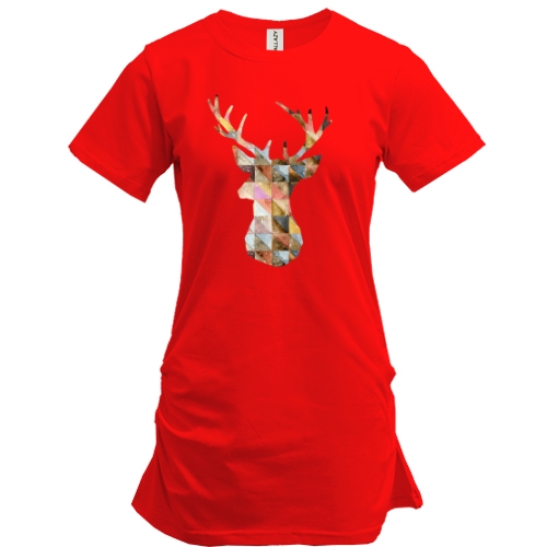 Подовжена футболка з силуетом оленя