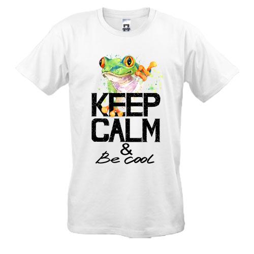 Футболка с лягушкой Keep calm & be cool