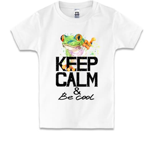 Дитяча футболка з жабою Keep calm & be cool