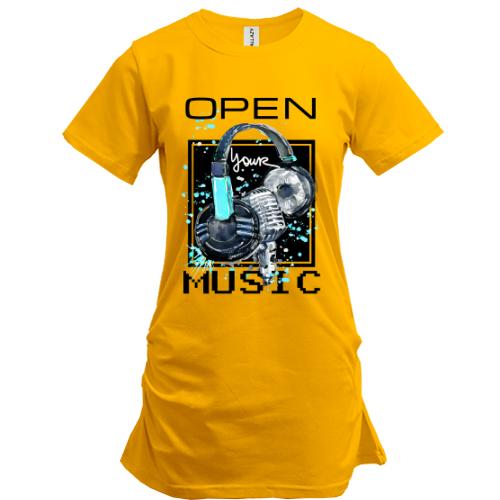 Подовжена футболка Open your music