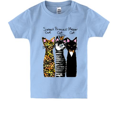 Детская футболка с тремя котами 