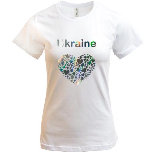 Футболка Ukraine - серце (голограма)