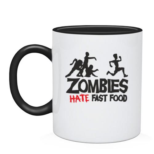 Чашка Zombies hate fast food