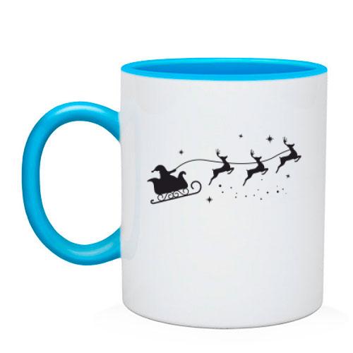 Чашка Санта с оленями