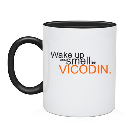 Чашка Wake up and smell Vicodin