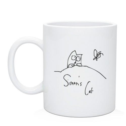 Чашка Simon's Cat с бабочкой