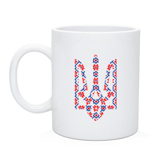 Чашка с гербом Украины в виде вышиванки (2)