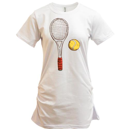 Туника с теннисной ракеткой и желтым мячом