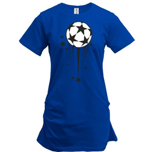 Подовжена футболка з футбольним м'ячем і зірками