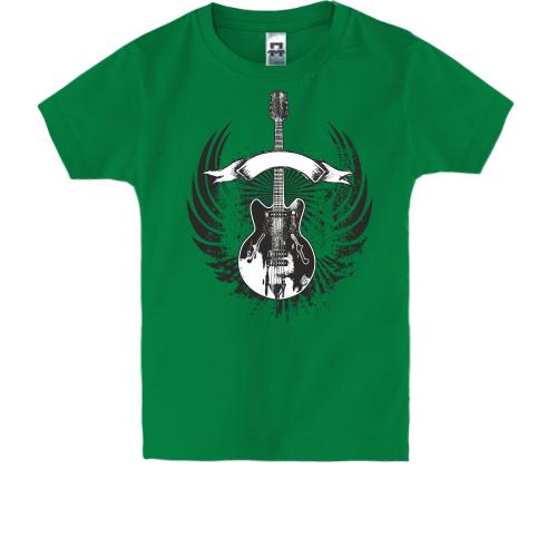 Детская футболка с гитарой и крыльями