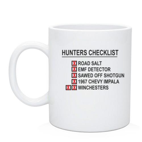 Чашка  с принтом  Hunters checklist