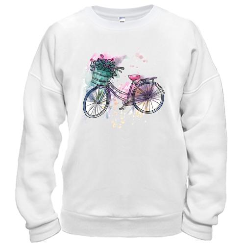 Свитшот с велосипедом и цветами