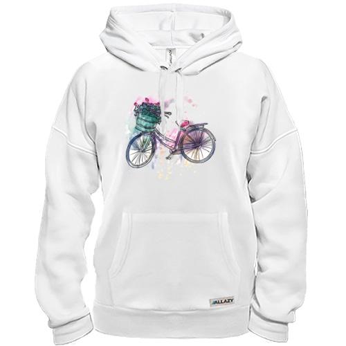 Толстовка с велосипедом и цветами