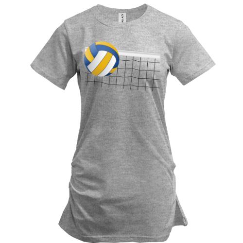 Подовжена футболка з волейбольним м'ячем і сіткою