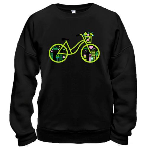 Свитшот с зеленым велосипедом