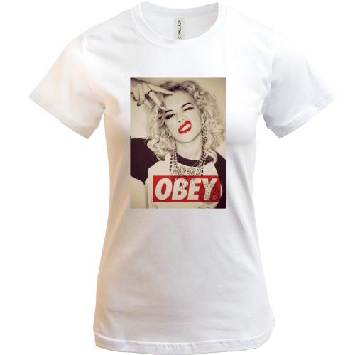 Женская футболка Obey girl