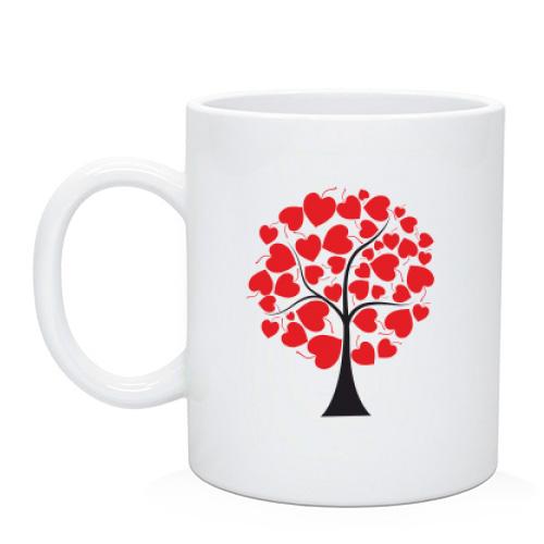 Чашка Дерево с сердечками 2