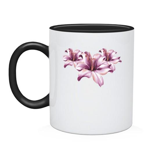 Чашка с фиолетовыми цветами