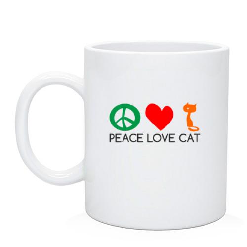 Чашка peace love cats