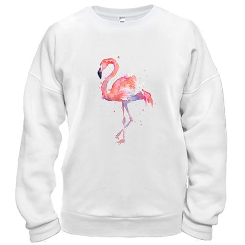 Свитшот с акварельным фламинго