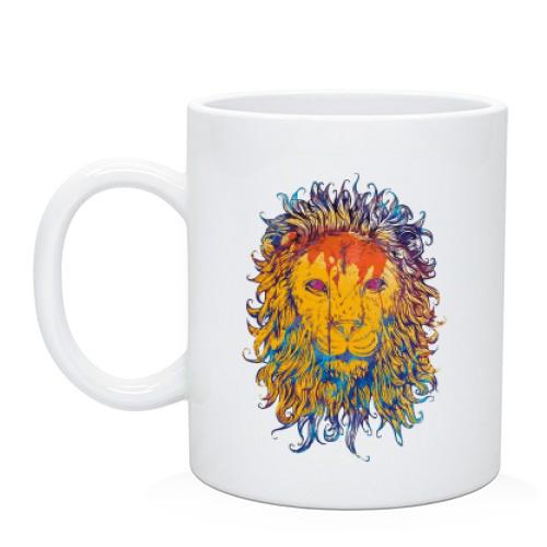 Чашка акварельный лев