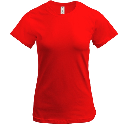 Женская красная футболка 