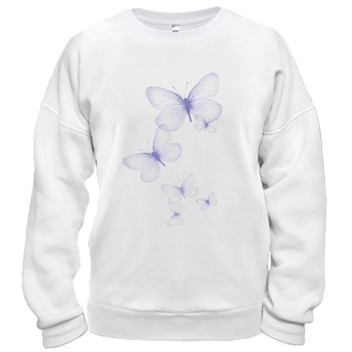 Свитшот с фиолетовыми бабочками