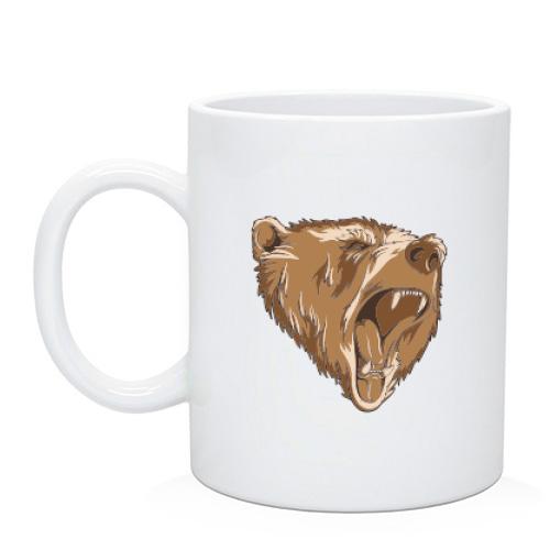 Чашка с ревущим медведем