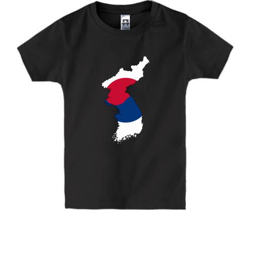 Дитяча футболка c картою-прапором Кореї