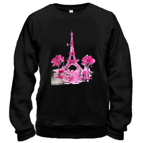 Світшот з Парижем в рожевих тонах