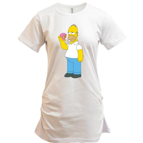 Подовжена футболка Гомер з Пончиком (3)