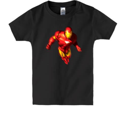 Детская футболка с летящим Железным Человеком