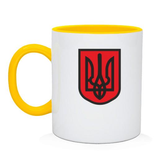 Чашка с красно-черным гербом Украины