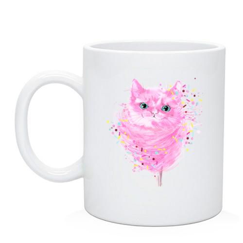 Чашка с розовым котенком